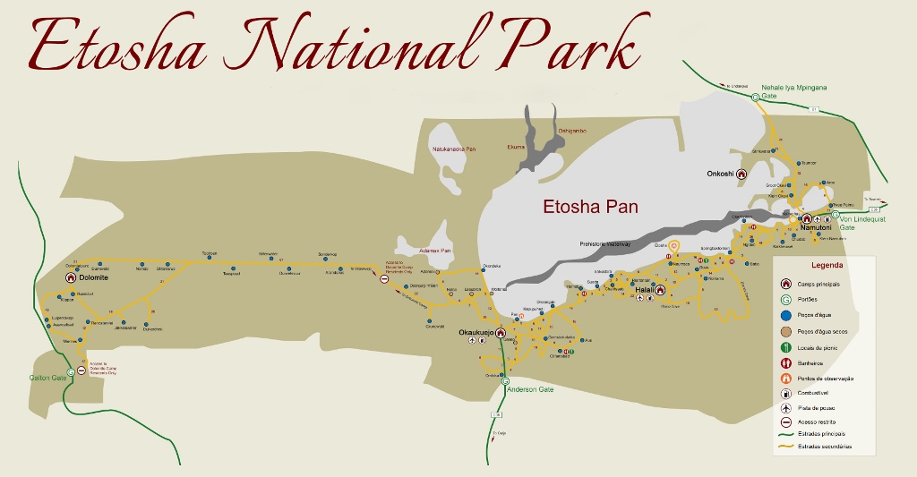 Mapa Etosha